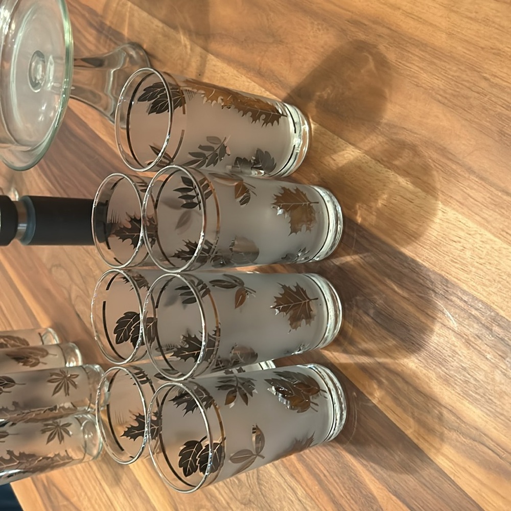 MCM Libby Silver Leaf Frosted Glasses - Picture 5 of 7